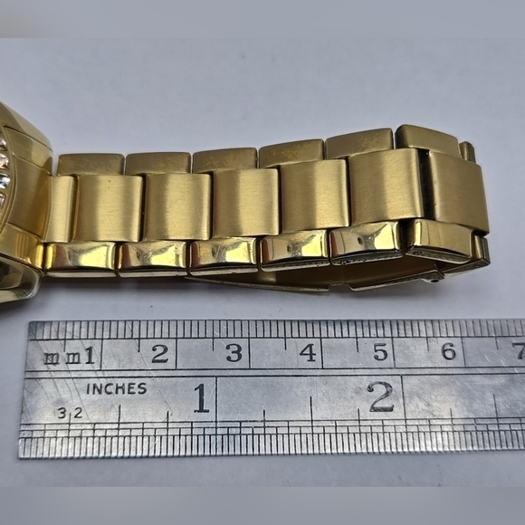 Caravelle New York Gold Tone Chronograph Women’s Quartz Watch Crystal Bezel main image 4